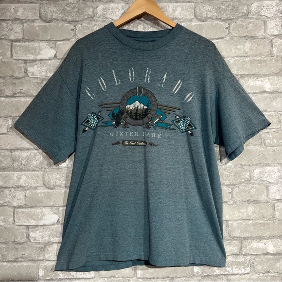 Vintage 1993 Single Stitch Colorado Graphic Tshirt Crewneck Adult Size XL - Picture 2 of 10